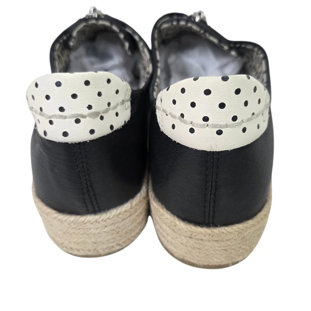 Dolce Vita Leather Espadrille Sneakers Zipper NEW Womens 10 Black